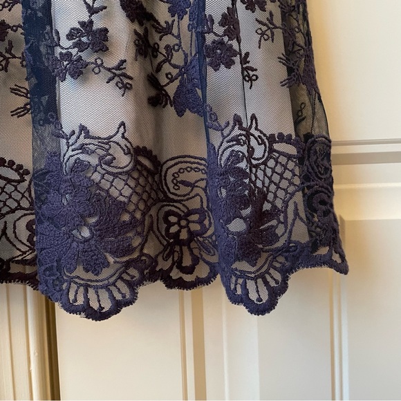 Navy and Cream Lace A-Line Dress - no bra needed! - Picture 10 of 11